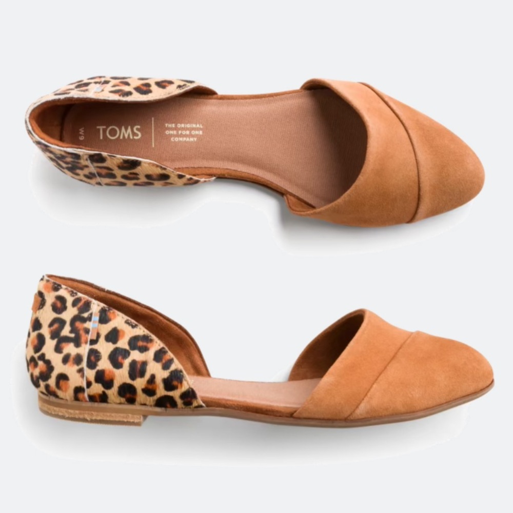 Like New TOMS Julie D’Orsay Leopard Print Flats - Size 11